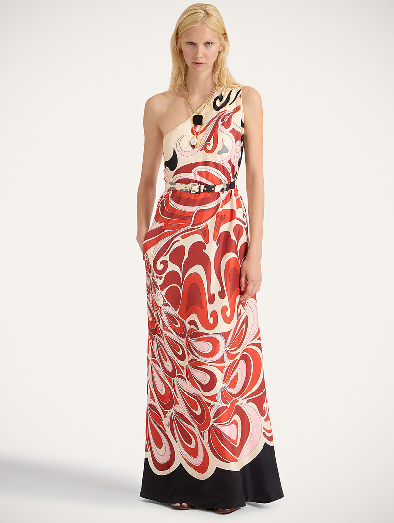 Roy Silk Dress in Phoenix Placée
