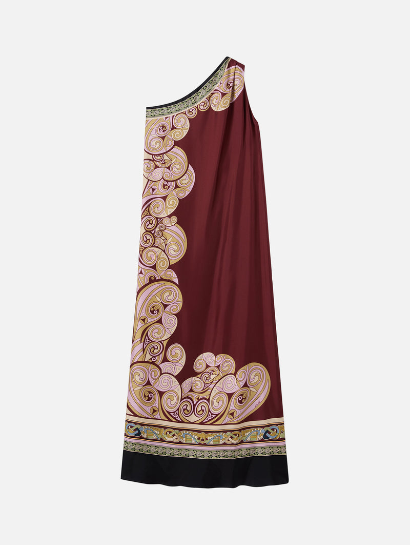 Roy Dress in Kells Swirl Placée Burgundy