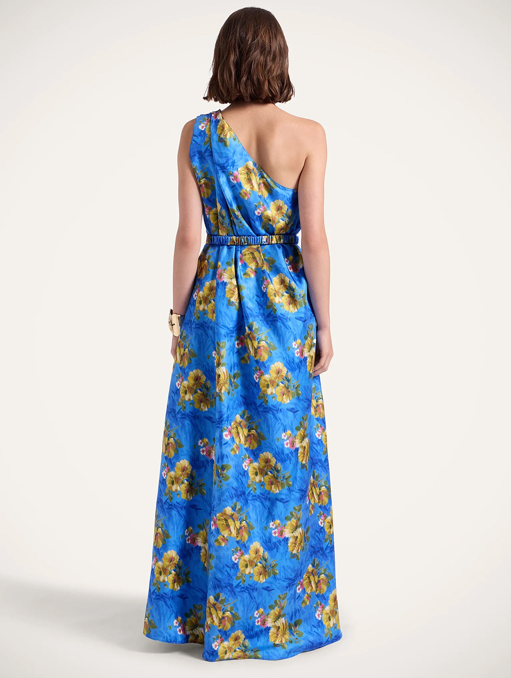 Roy Silk Dress in Riptide Blue