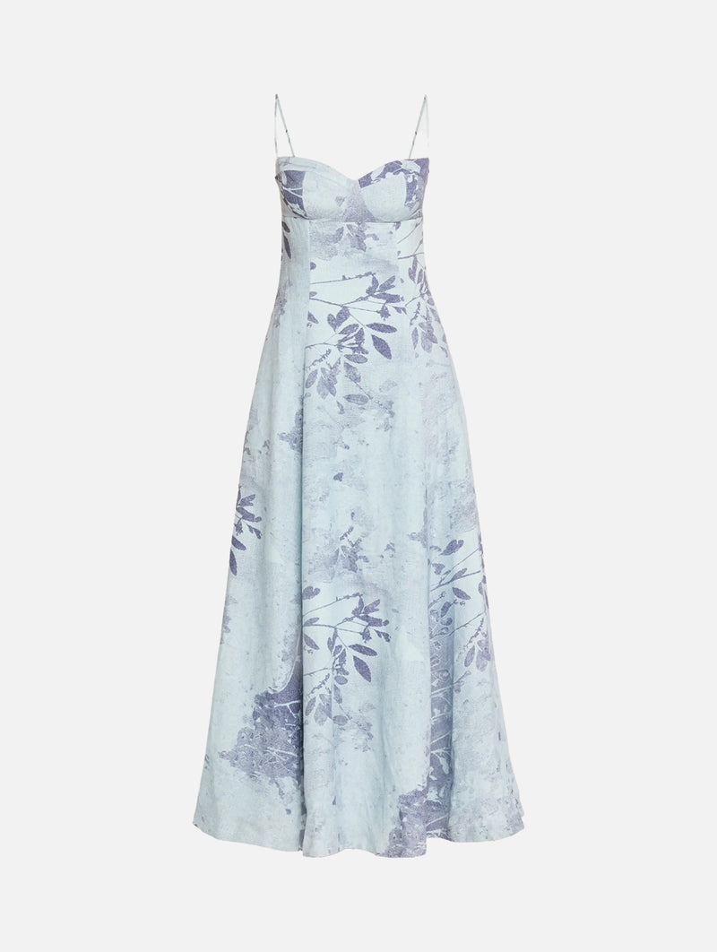 Rudie Bustier Maxi Dress in Sky Floral