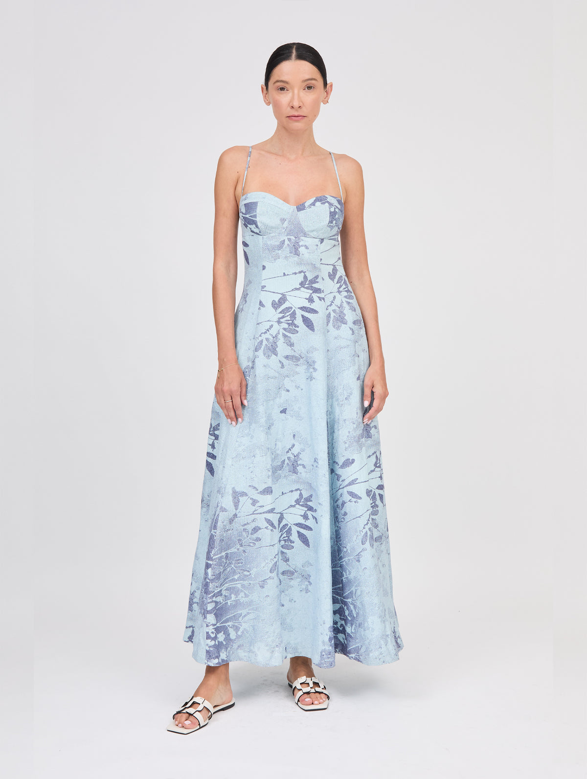 Rudie Bustier Maxi Dress in Sky Floral