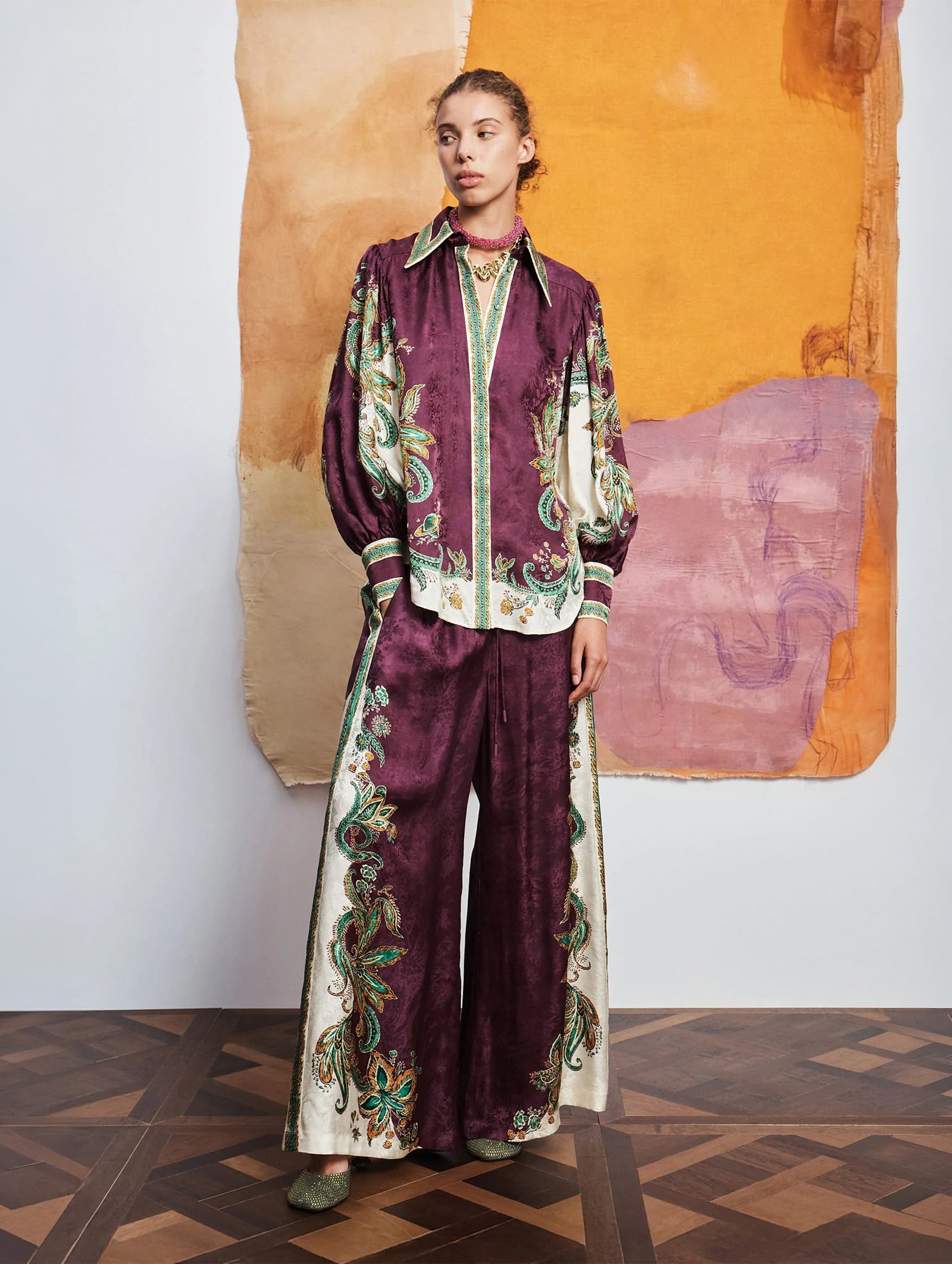 Ruthie Pant in Plum Multi