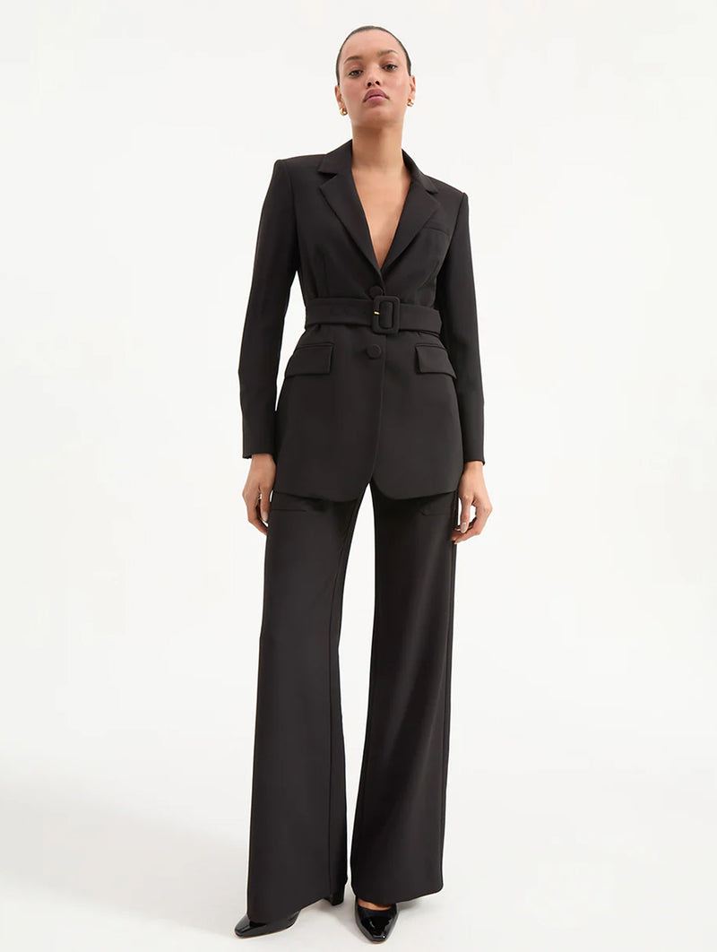 Ryanne Belted Dickey Jacket in Black