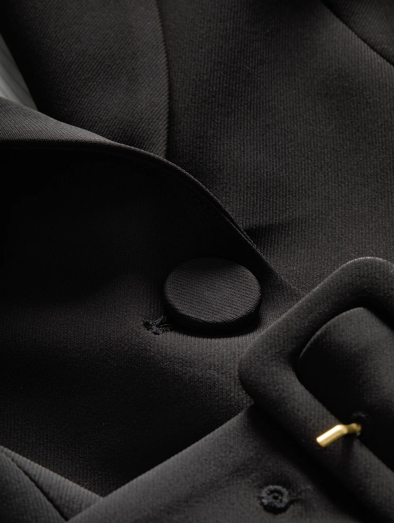 Ryanne Belted Dickey Jacket in Black