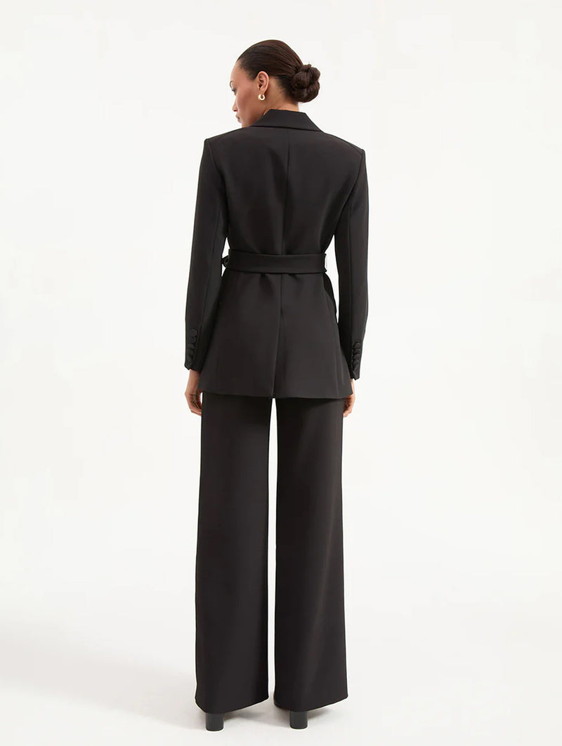 Ryanne Belted Dickey Jacket in Black