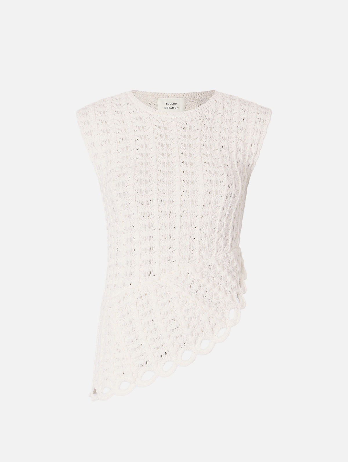 Saez Asymmetric Sleeveless Top in White