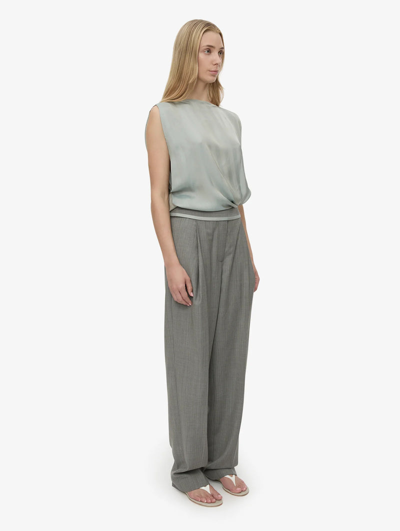 Sashed Tailored Trouser in Slate Stripe