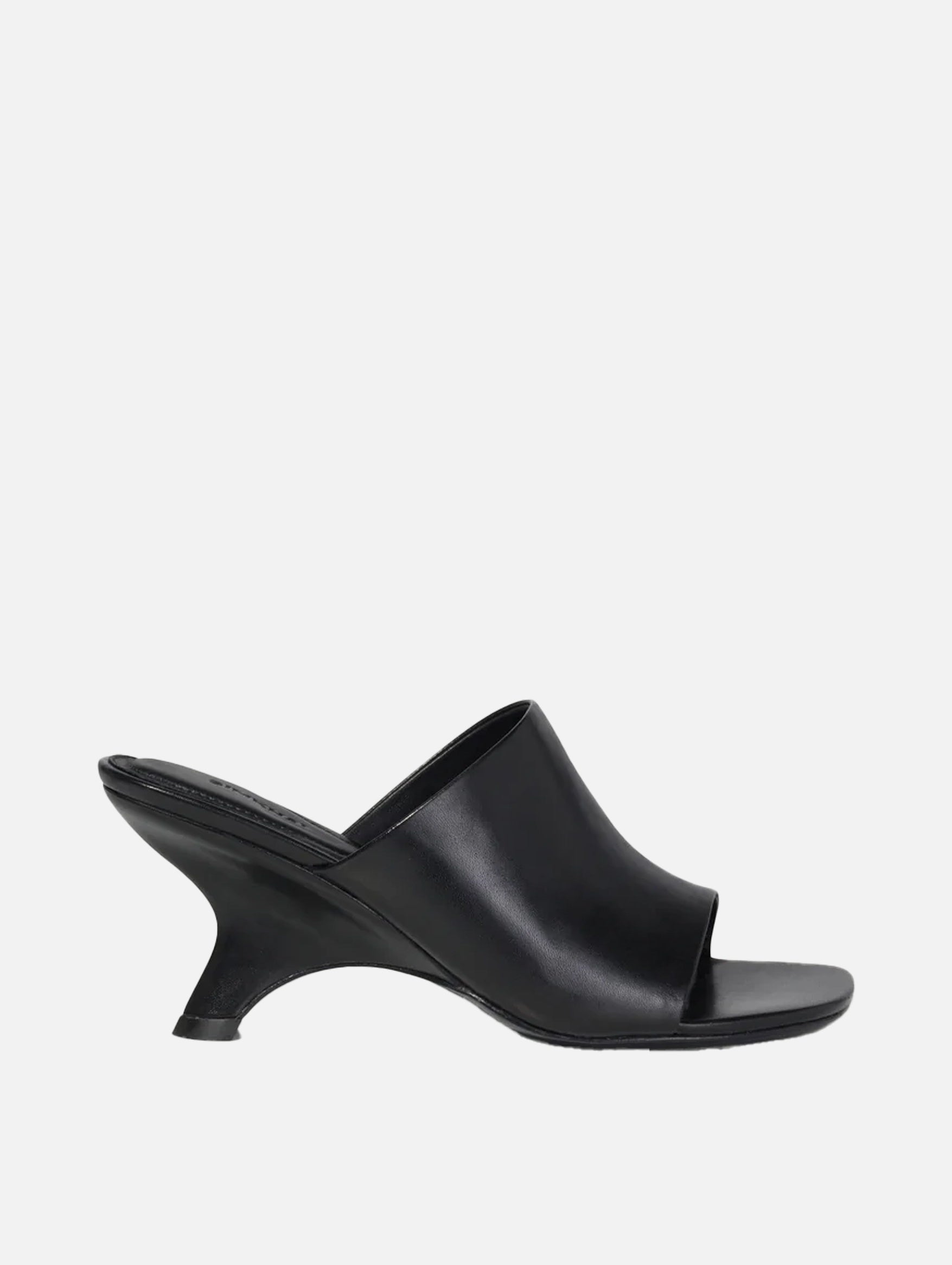 Shadow Mule Leather Sandal in Black