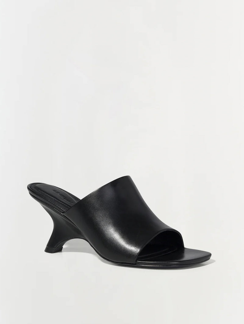 Shadow Mule Leather Sandal in Black