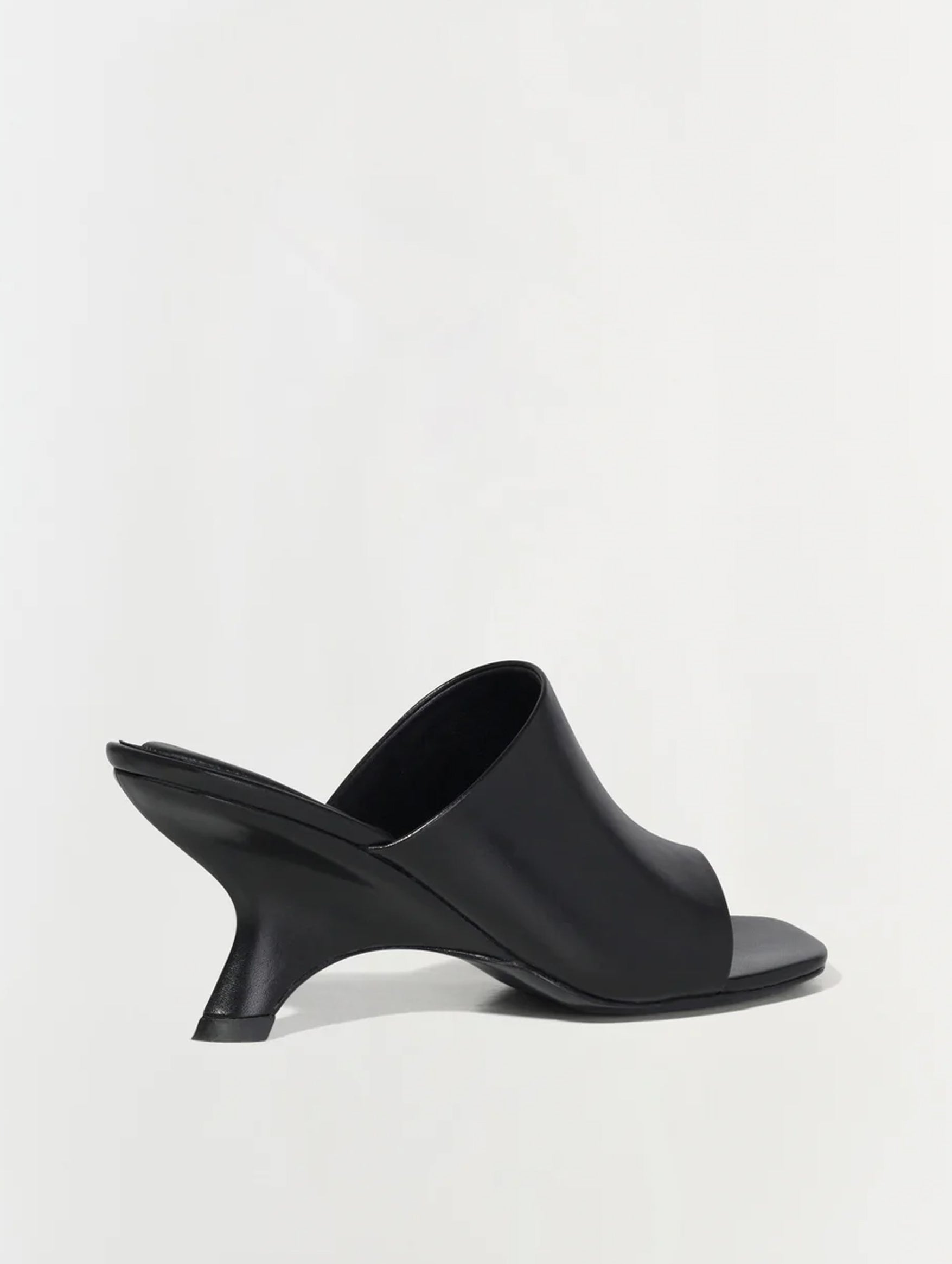 Shadow Mule Leather Sandal in Black