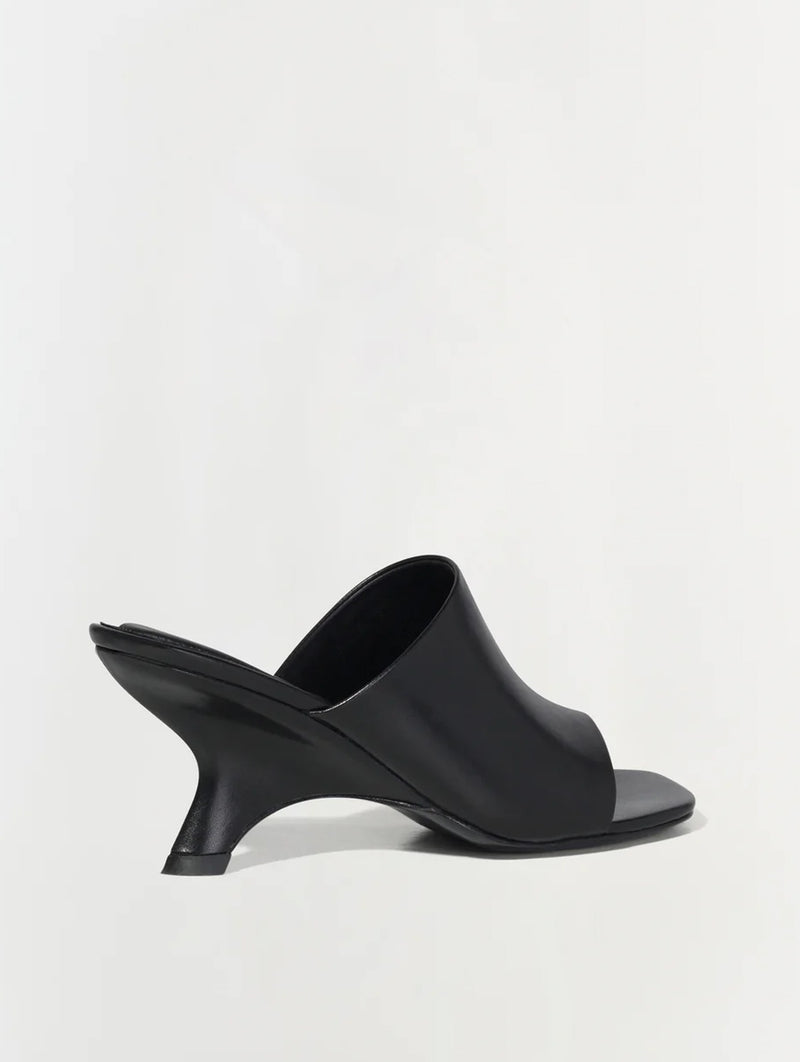 Shadow Mule Leather Sandal in Black
