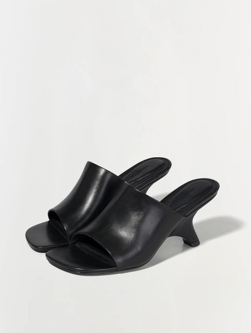 Shadow Mule Leather Sandal in Black