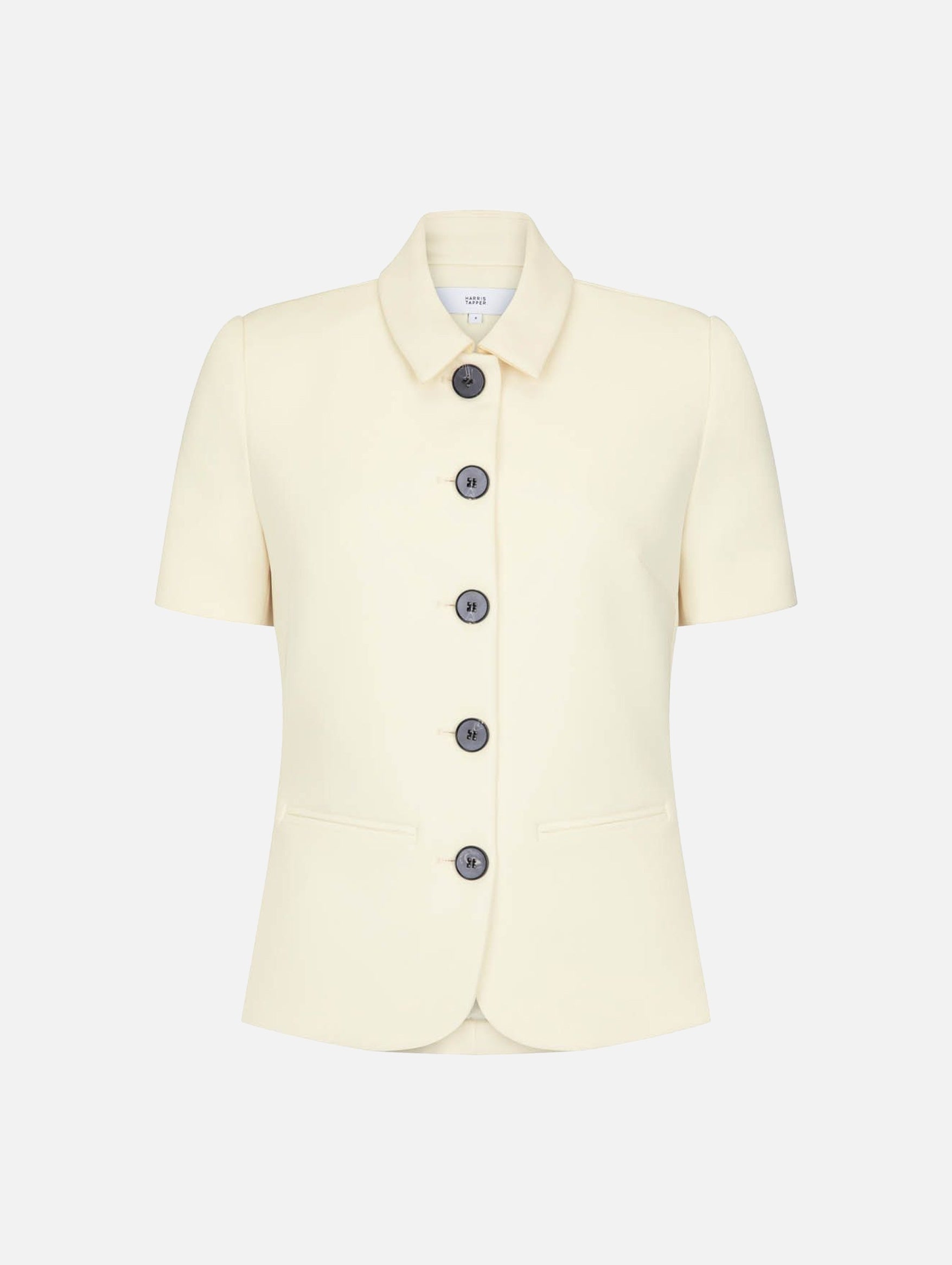Short Sleeve Bardot Blazer in Bone