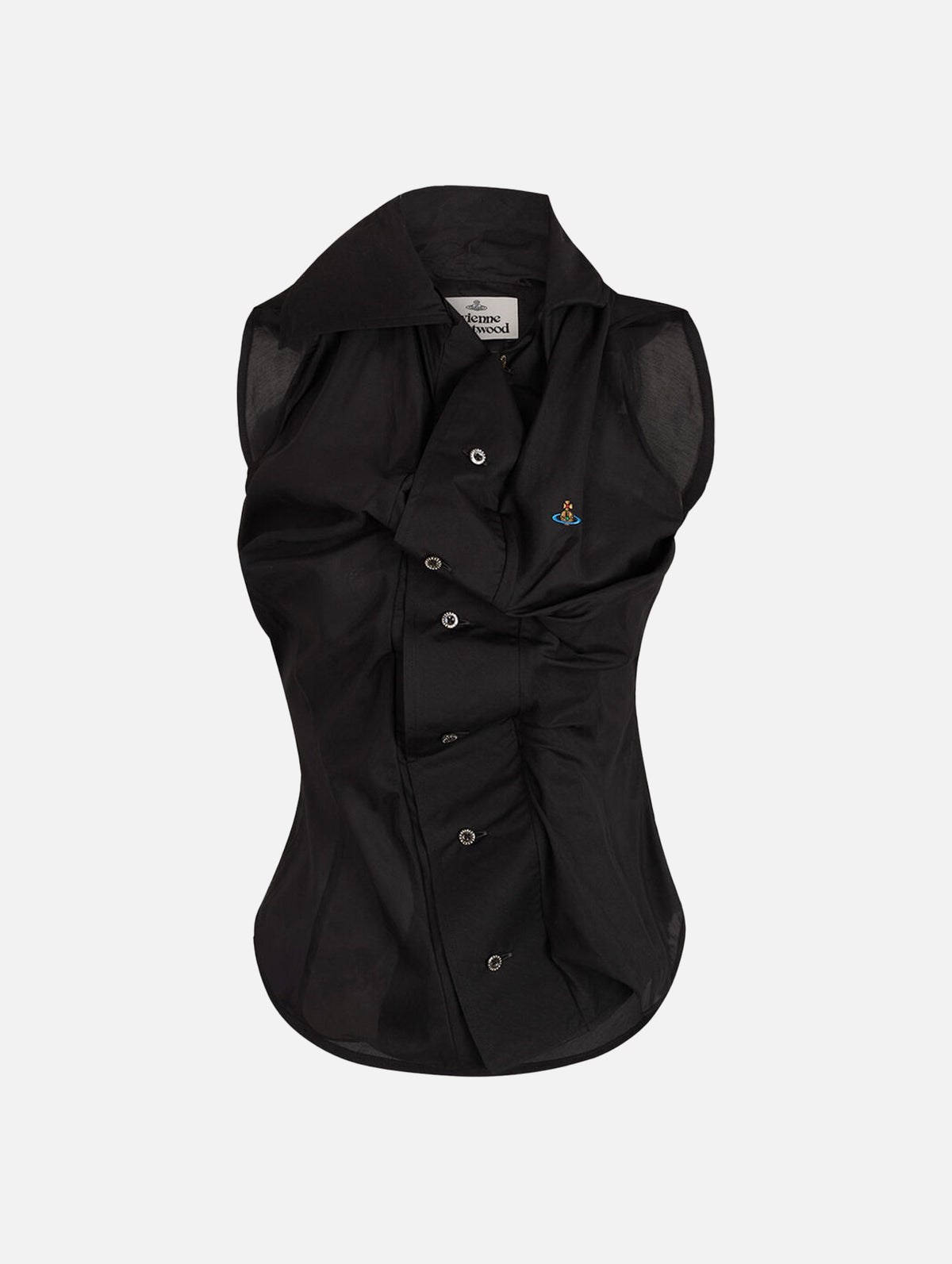 Short Sleeve Drunken Shirt in Black