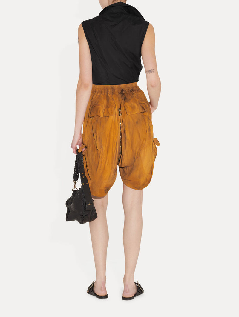 Short Sleeve Drunken Shirt in Black