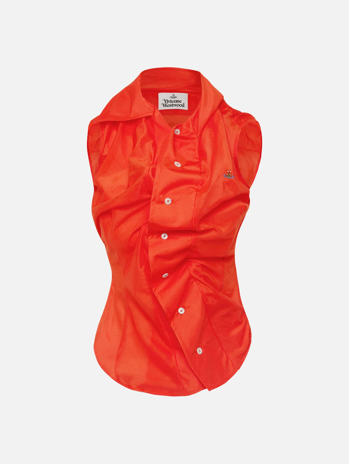 Short Sleeve Drunken Shirt In Orange
