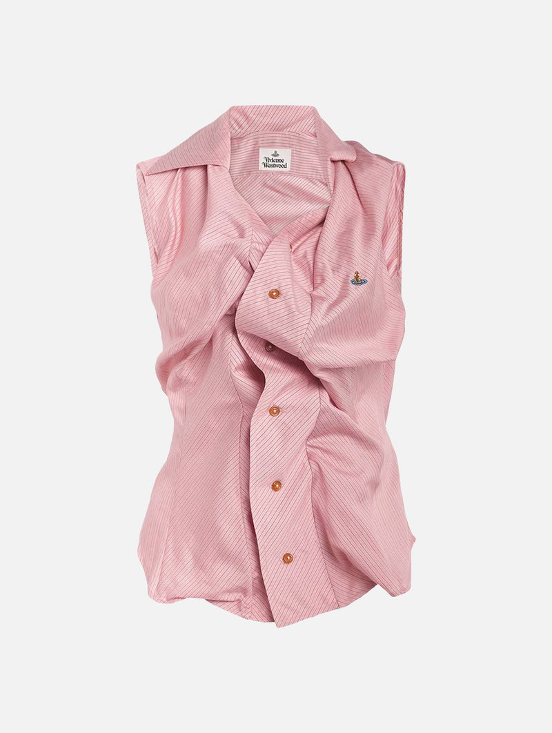 Short Sleeve Drunken Shirt in Pink