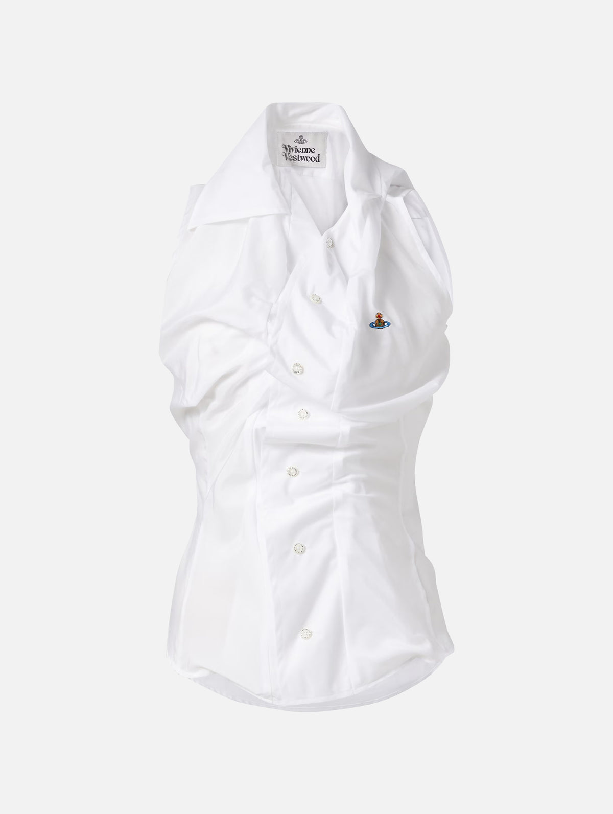 Short Sleeve Drunken Shirt In White