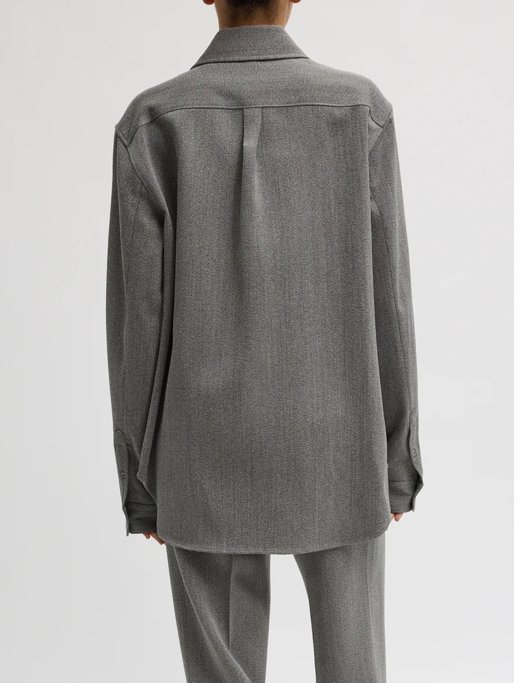 Structured Wool Zipper Jacket in Grey Multi