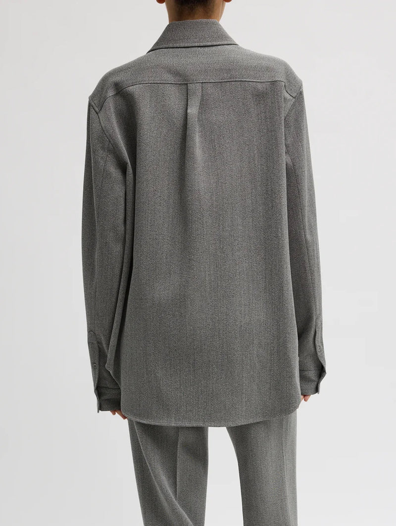 Structured Wool Zipper Jacket in Grey Multi