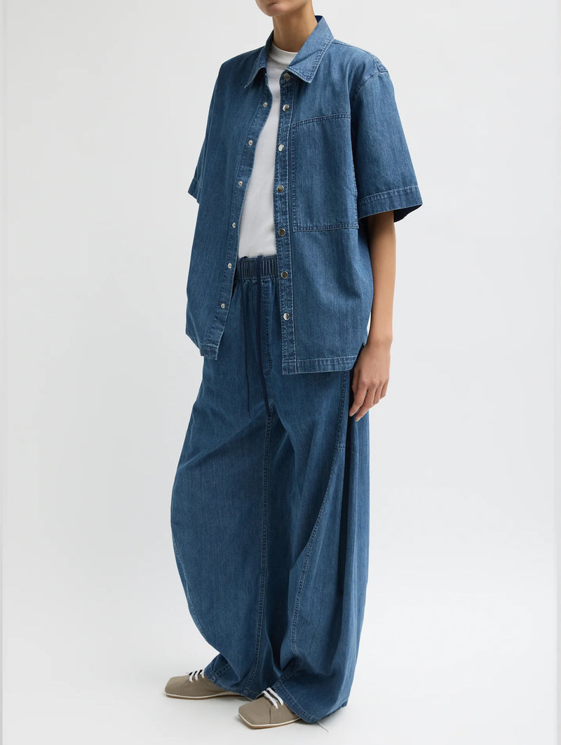 Summer Denim Camp Shirt in Classic Wash