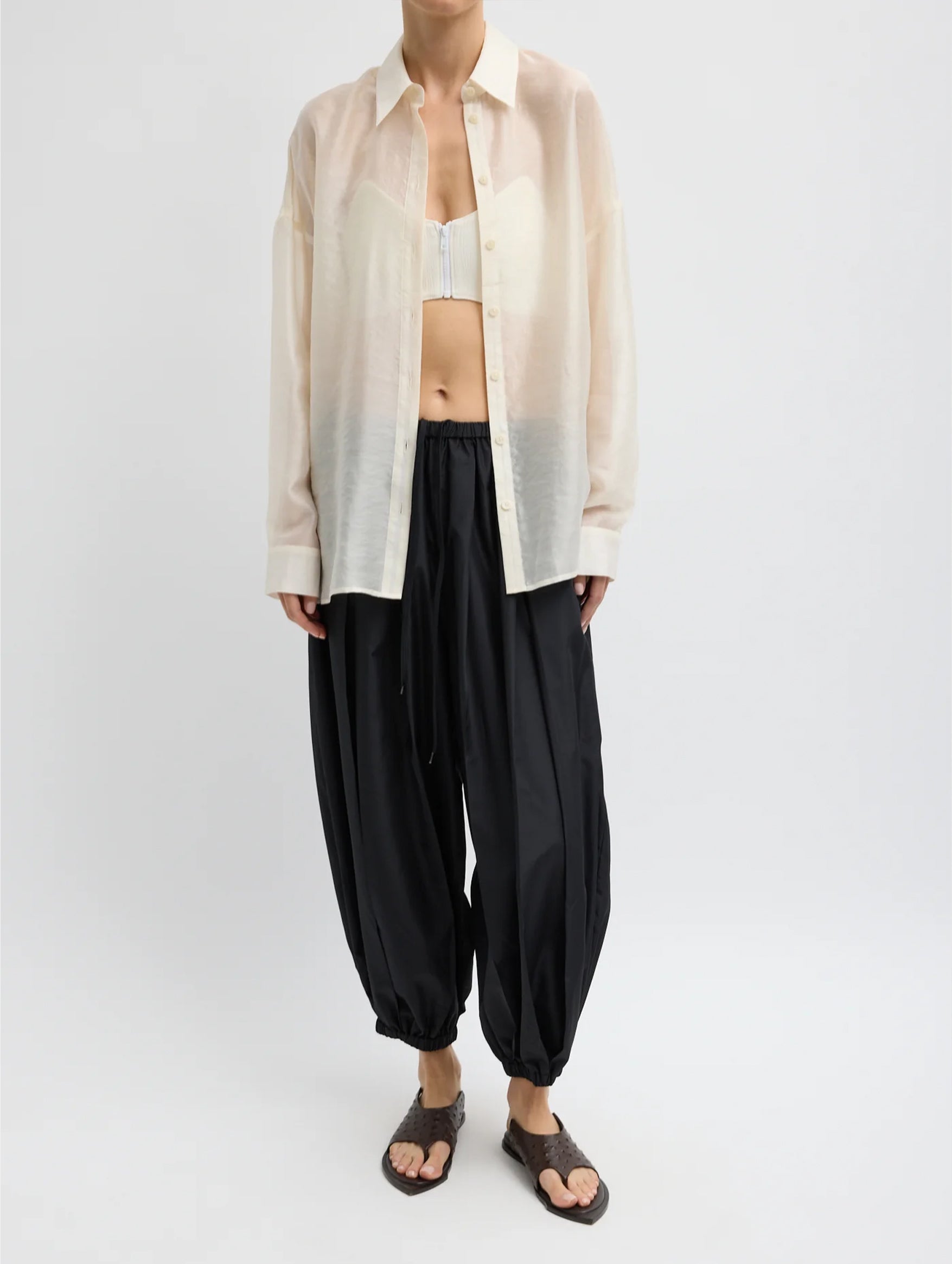 Summer Voile Oversized Shirt in Ivory