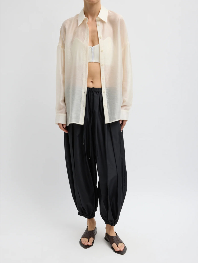 Summer Voile Oversized Shirt in Ivory
