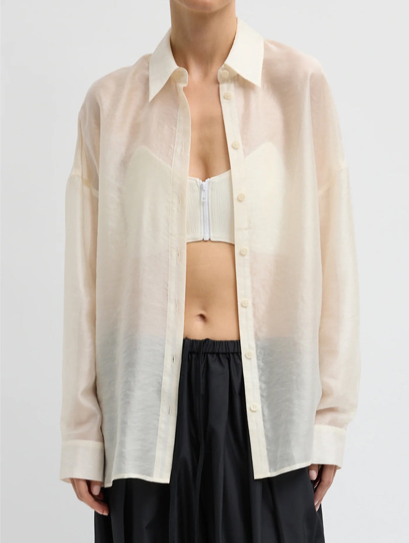 Summer Voile Oversized Shirt in Ivory