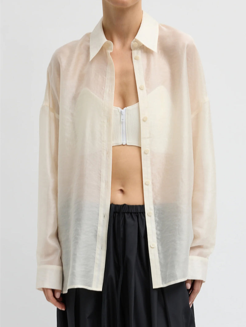 Summer Voile Oversized Shirt in Ivory