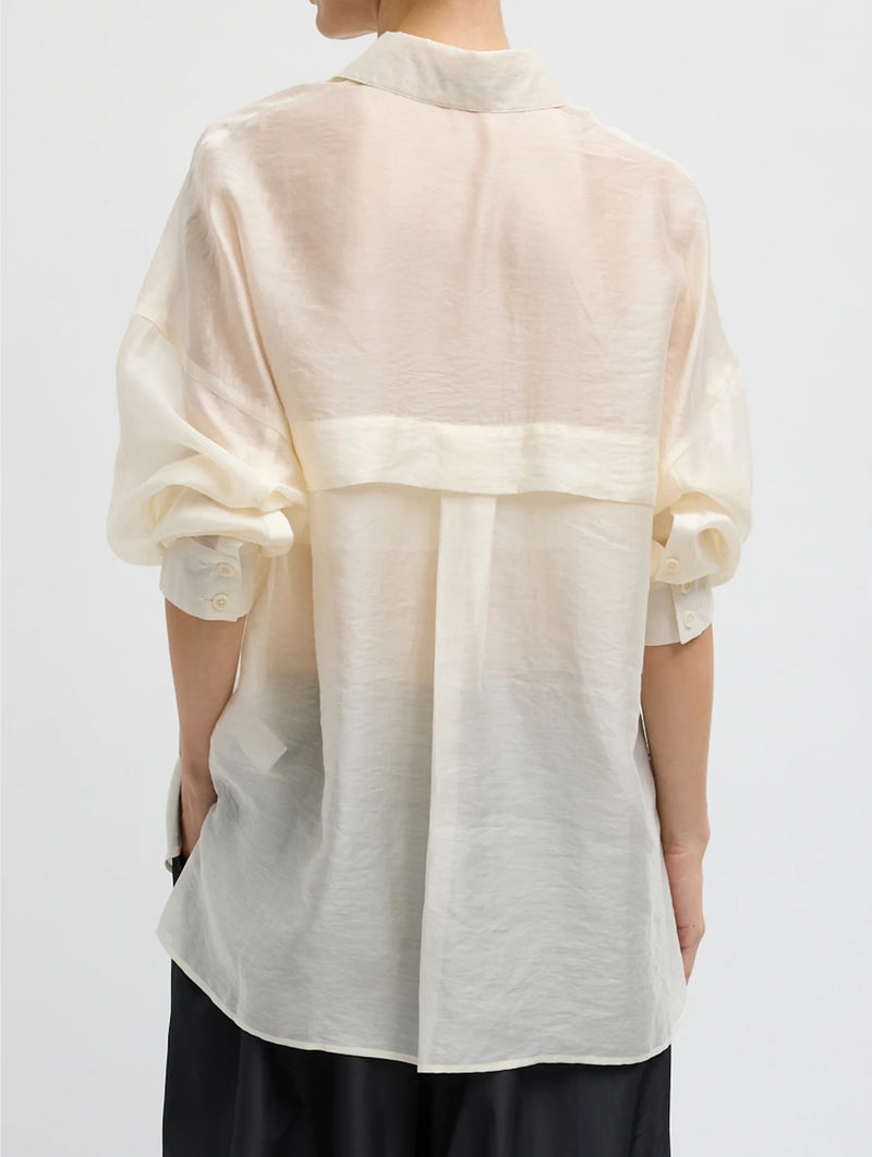 Summer Voile Oversized Shirt in Ivory