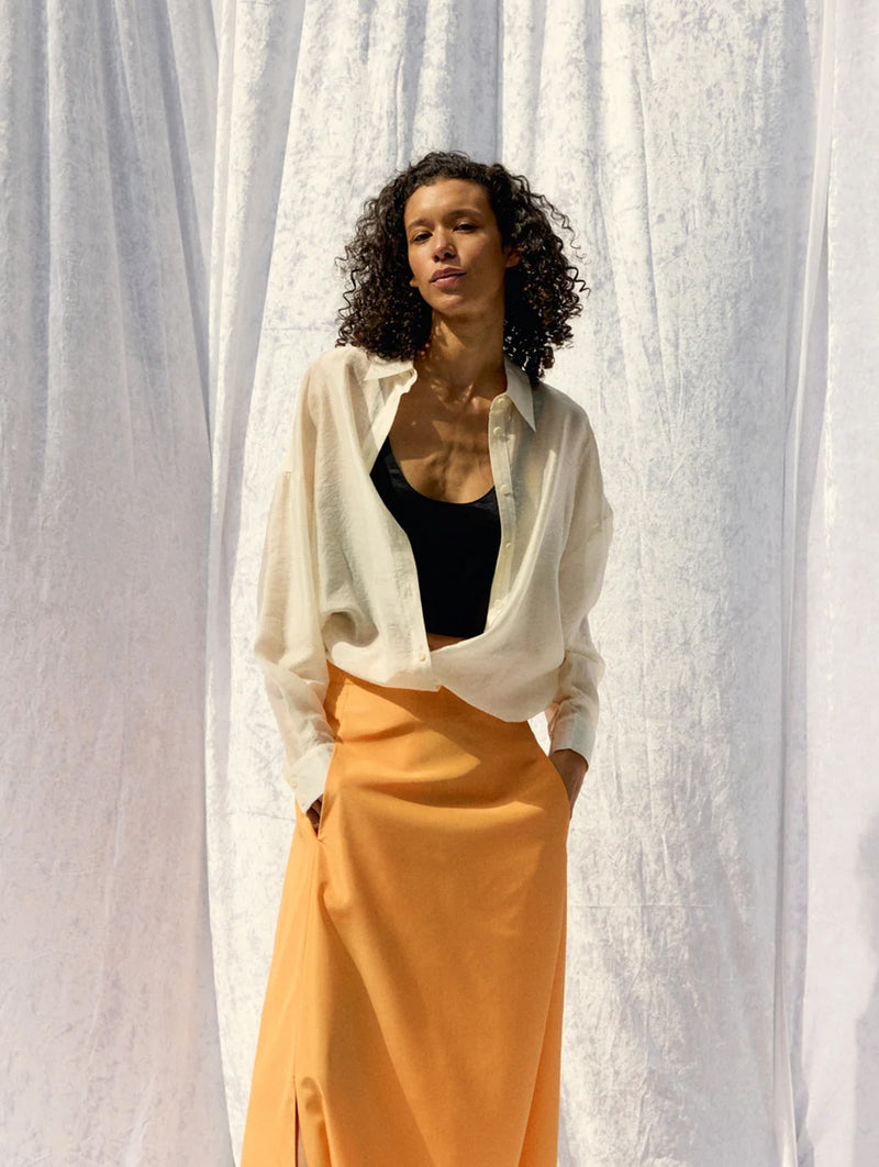 Summer Voile Oversized Shirt in Ivory