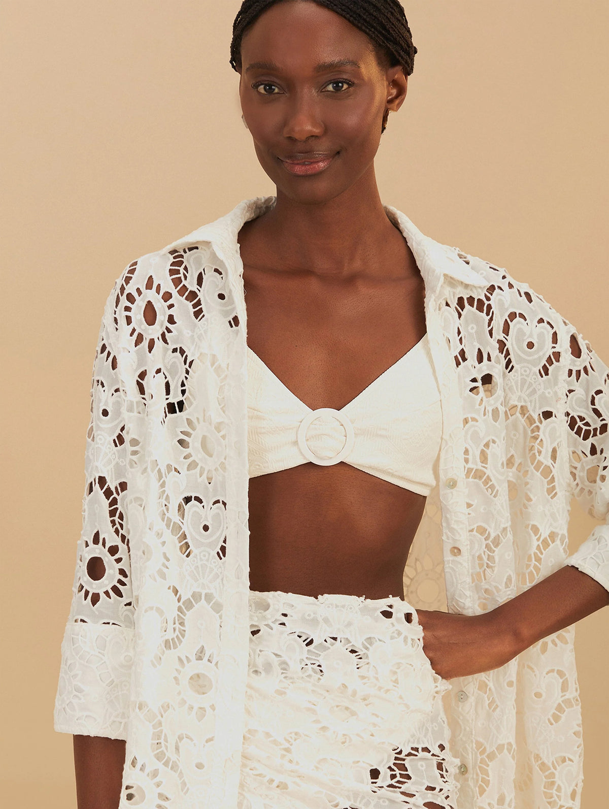 Sun Eyelet Shirt in Off-White