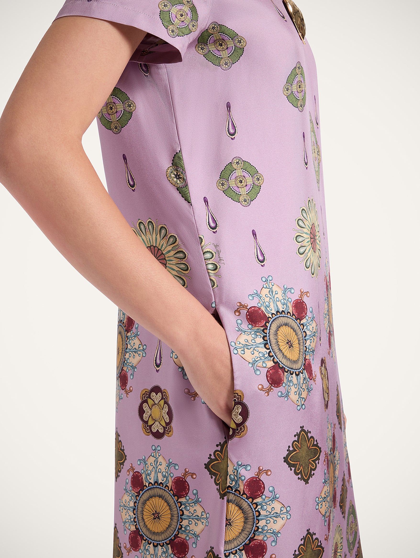 Feather Swing Dress in Dusty Pink Nucleus Placée