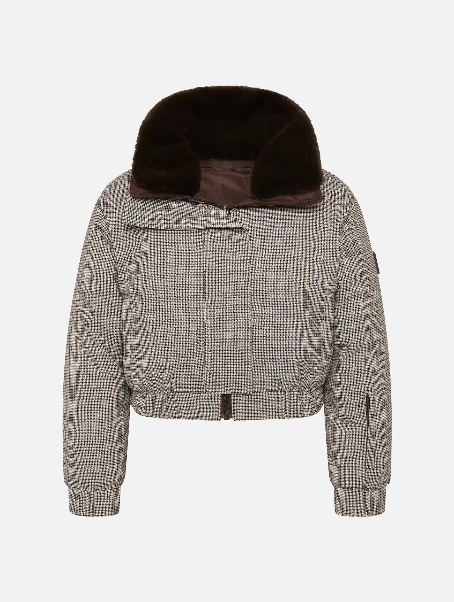 Sahara Reversible Jacket in Houndstooth and Brown