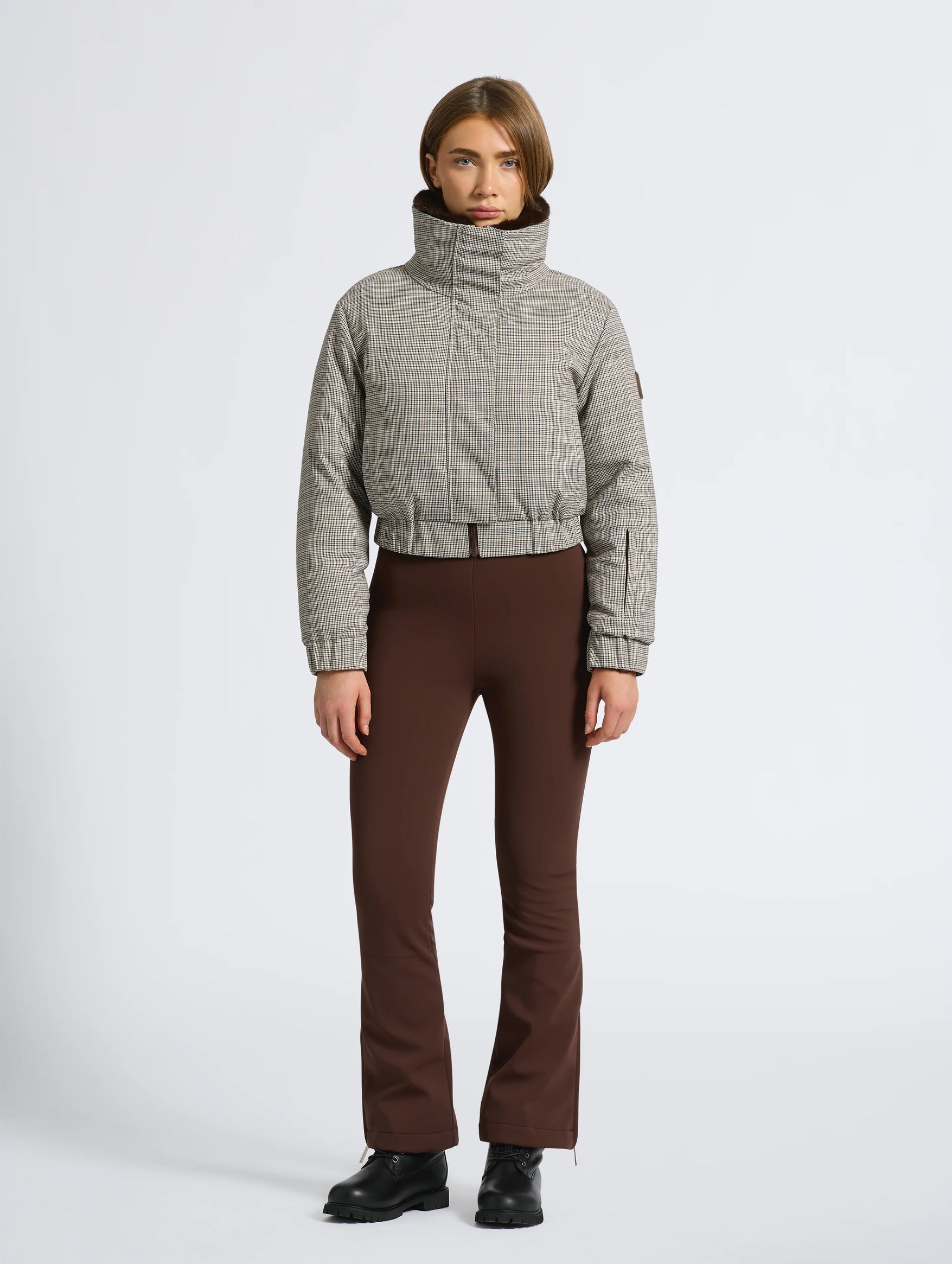 Sahara Reversible Jacket in Houndstooth and Brown