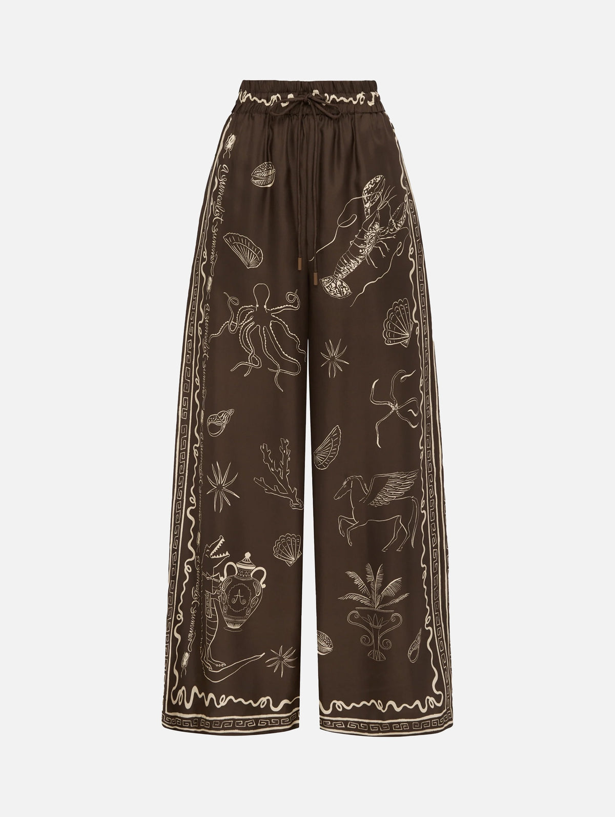 Sammy Silk Pant in Brown