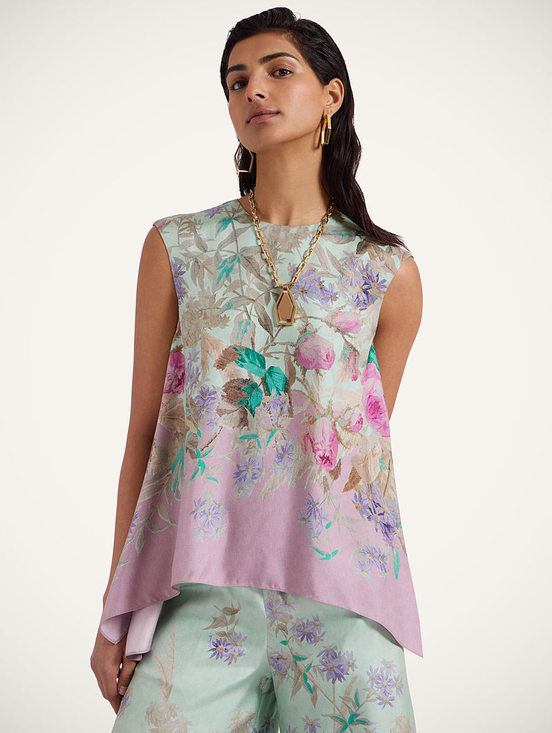 San Carlo Top in Mint Heath Placée