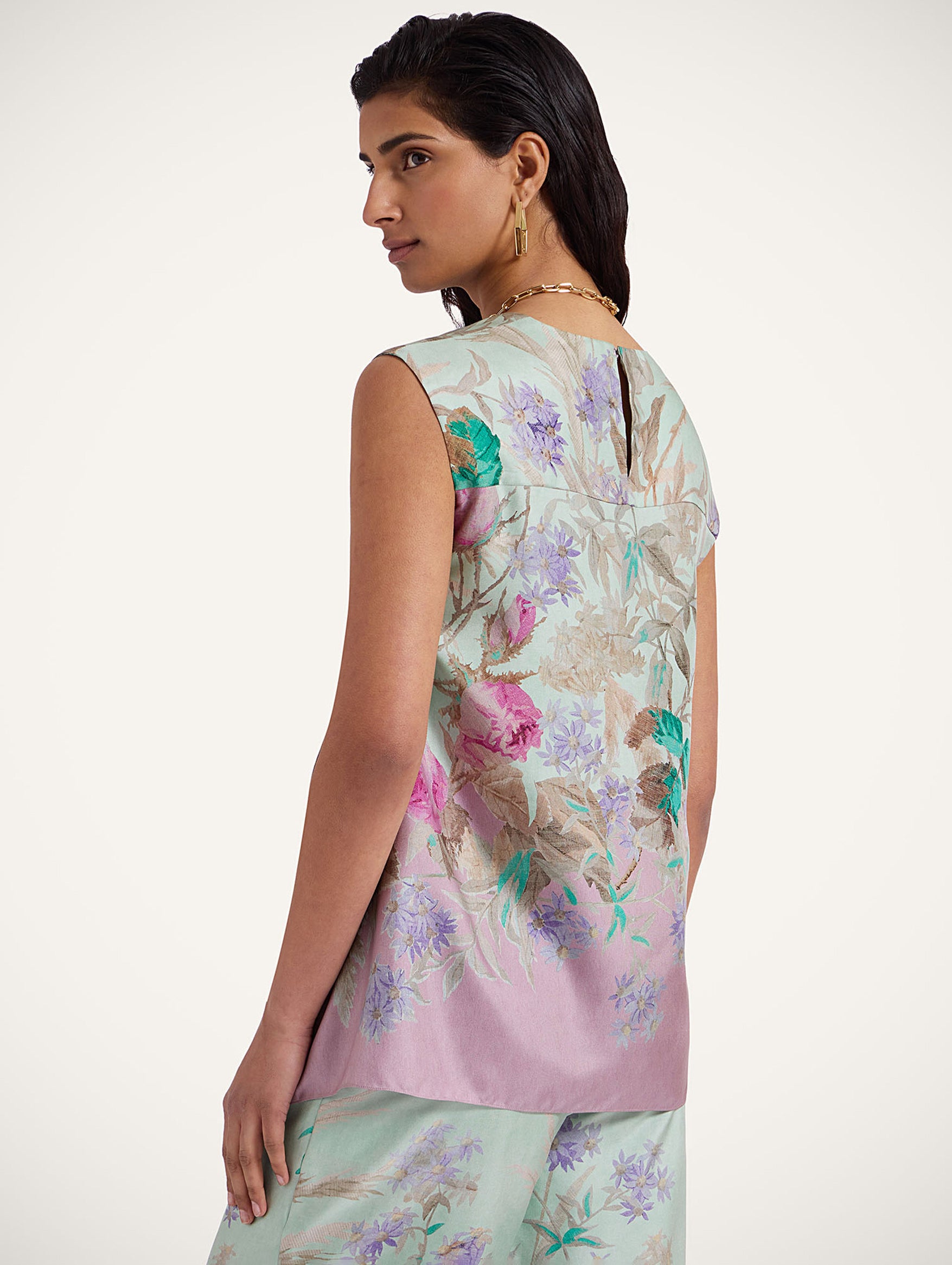 San Carlo Top in Mint Heath Placée