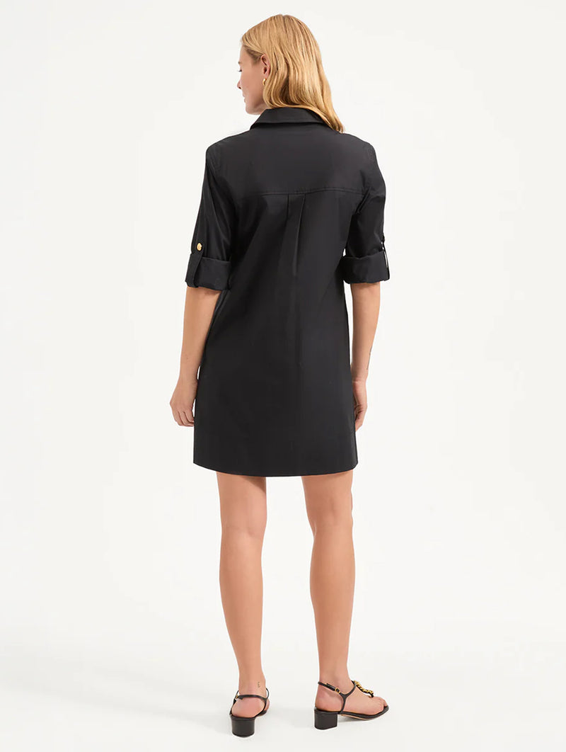 Saude Cargo Cotton Dress in Black