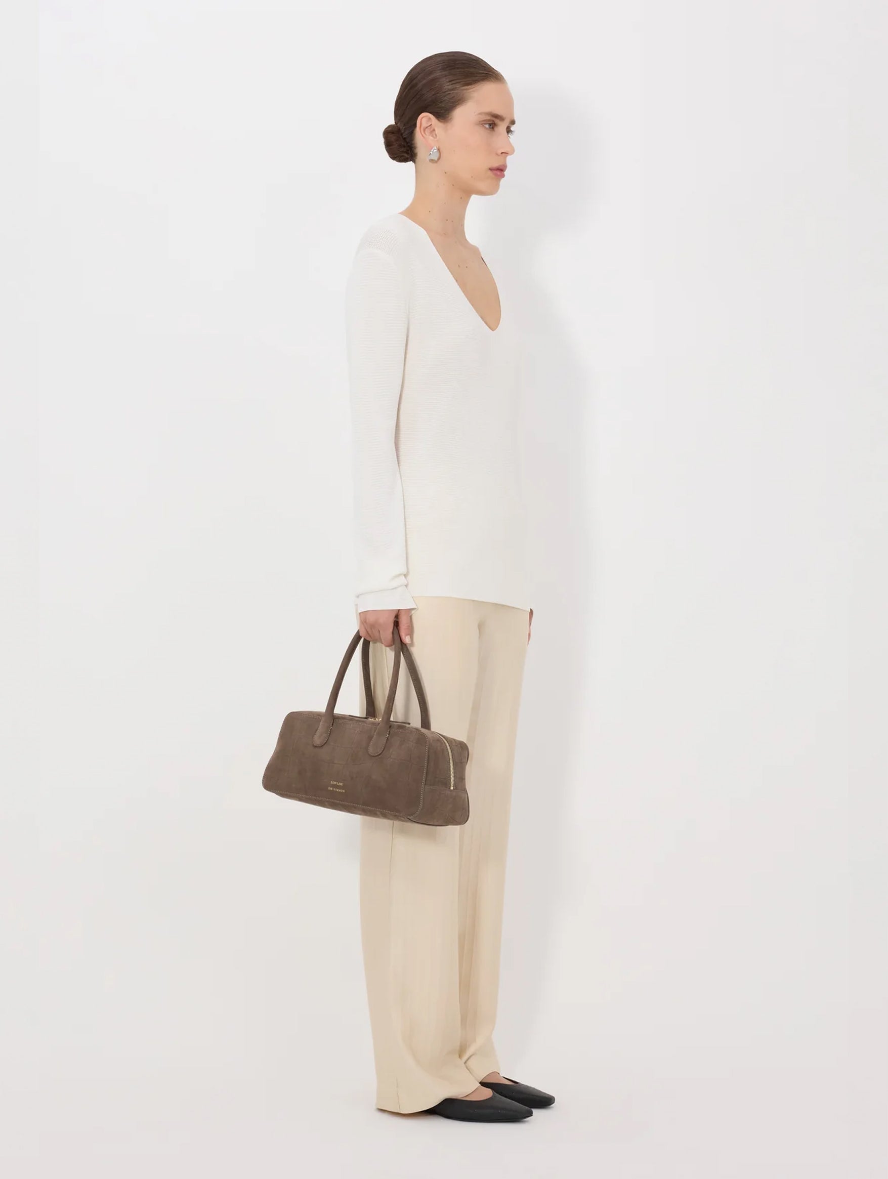 Saya V-neck Sweater in Ivory