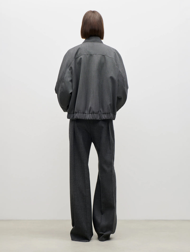 Scarf Bomber Jacket in Ash Melange