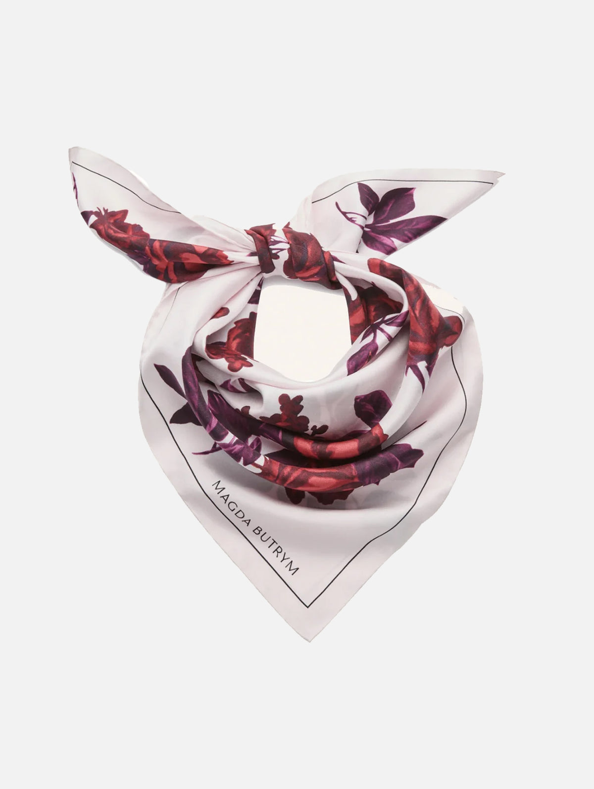 Floral Print Silk Scarf in Violet