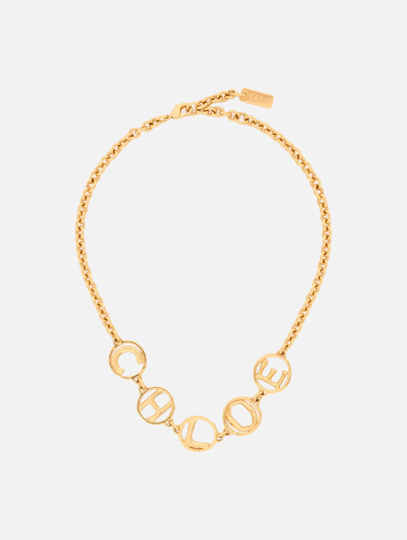 The Chloé Script Choker in Vintage Gold