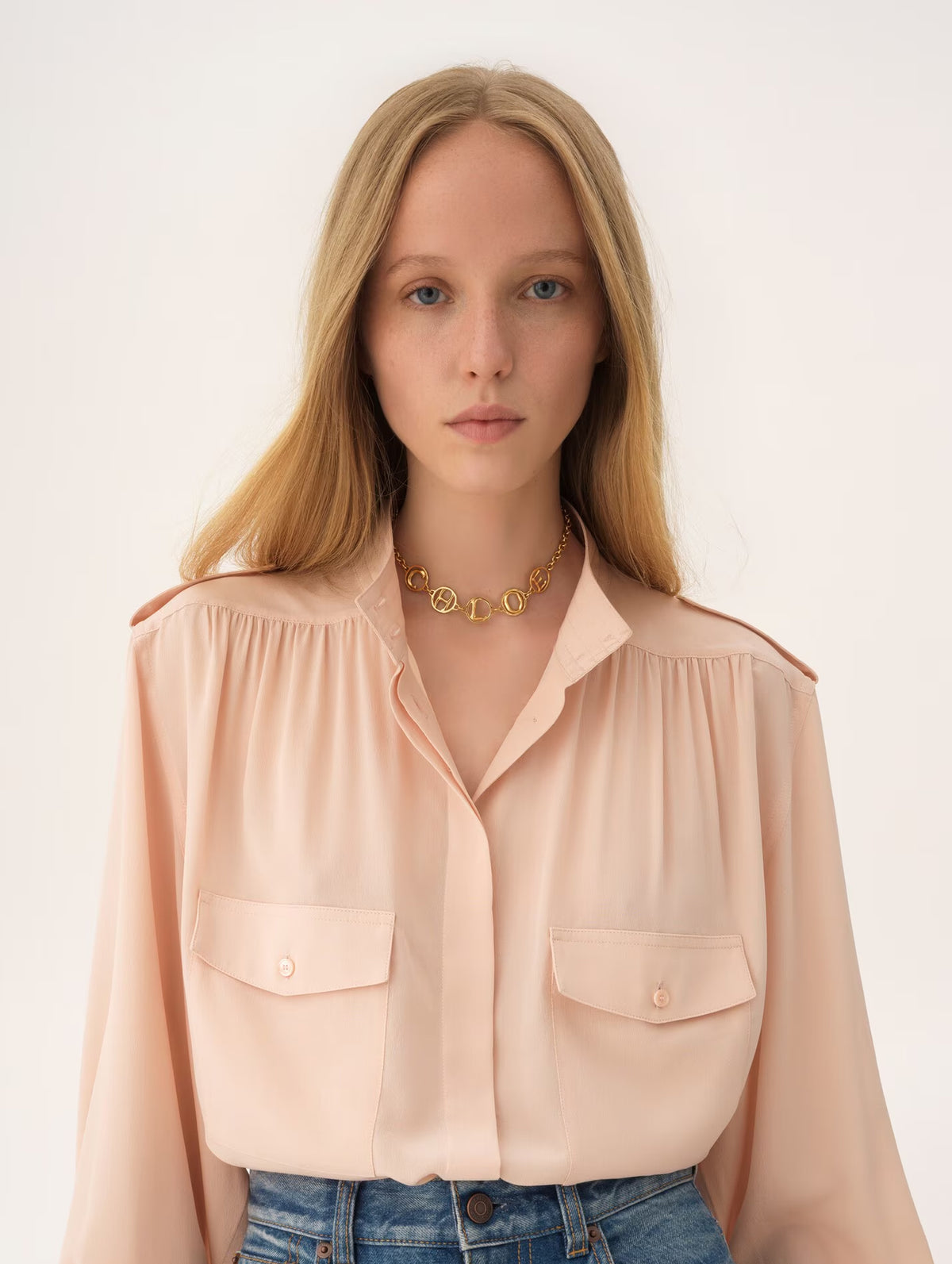 The Chloé Script Choker in Vintage Gold