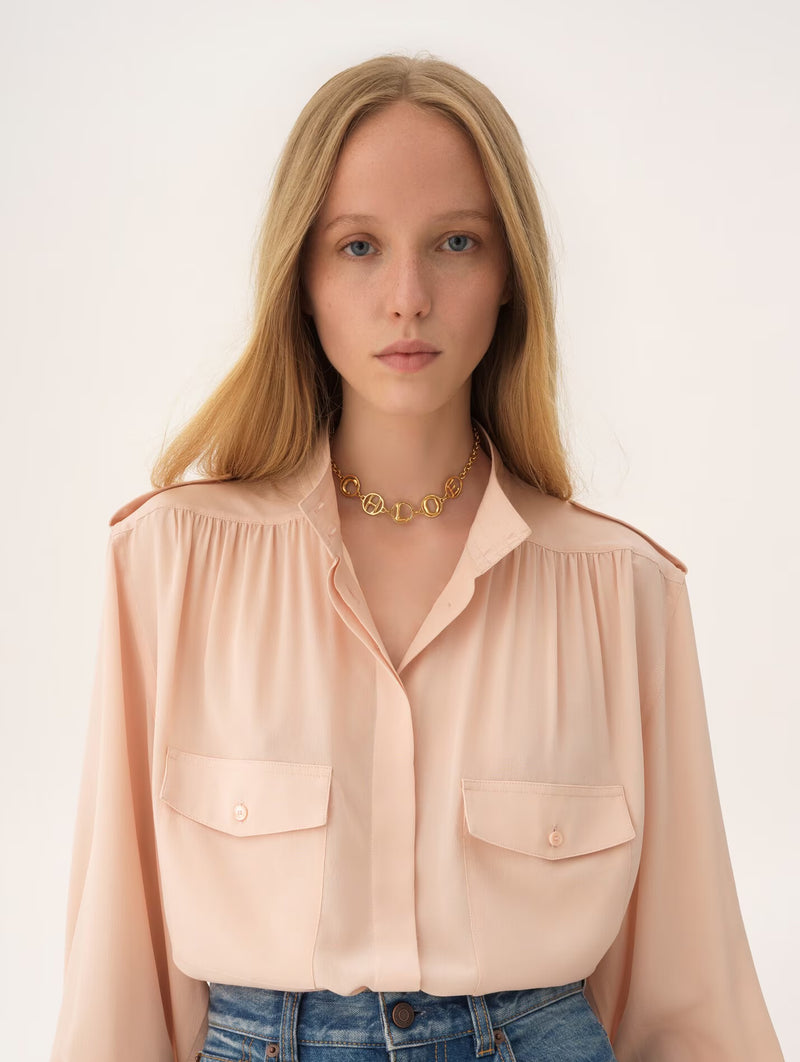 The Chloé Script Choker in Vintage Gold