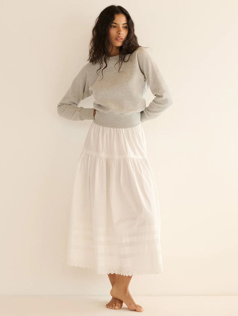 Sebastiane Cotton Skirt in Salt