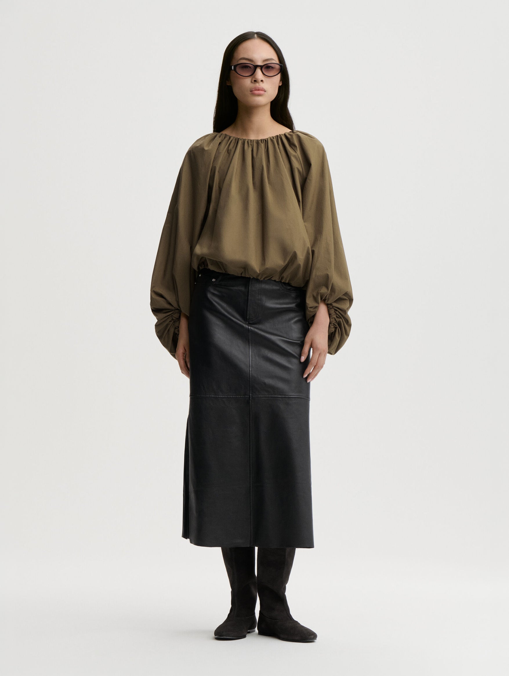 Semara Organic Cotton Blouse in Olive