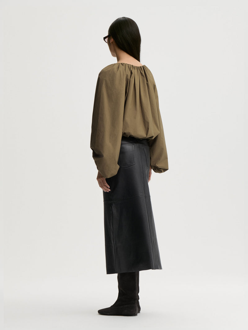Semara Organic Cotton Blouse in Olive