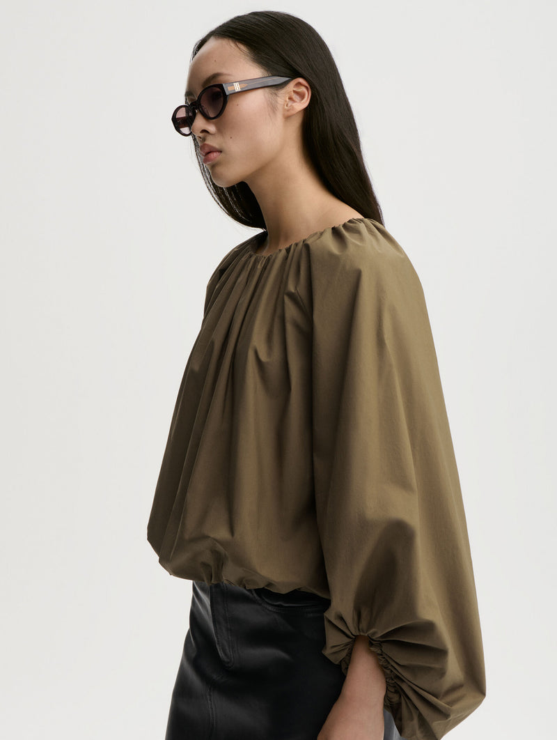 Semara Organic Cotton Blouse in Olive