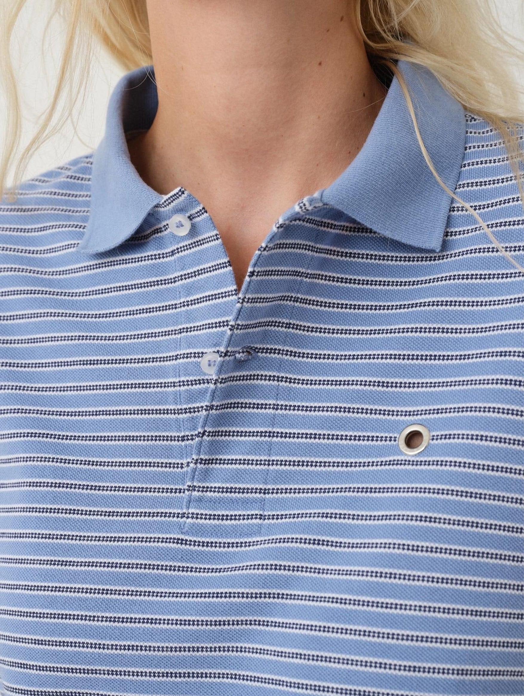 Serena Polo Shirt in Blue Stripe